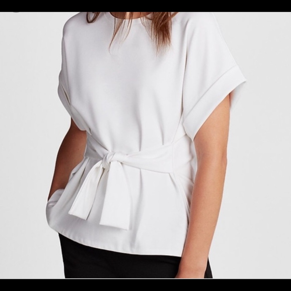 Express white front tie top